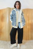 Tribeca Knit Bomber Jacket Denim Ecru /18=